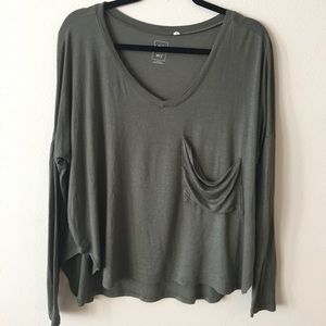 Olive green slouchy long sleeve